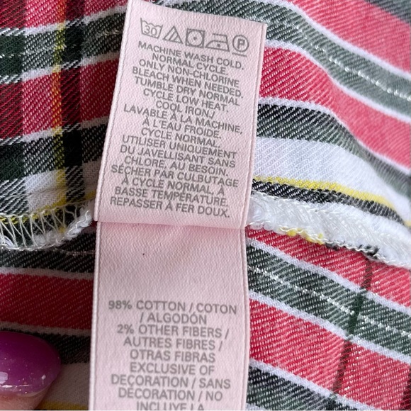 •Victoria's Secret• Plaid Button Down Flannel PJ/Lounge Top - Size Small - Picture 7 of 8